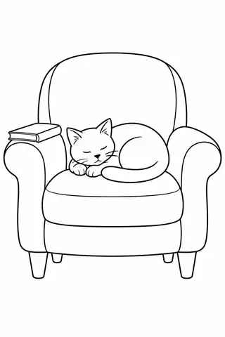 Cat on a Reading Chair