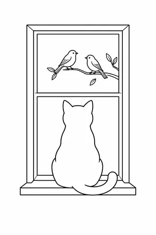 Cat Watching Birds