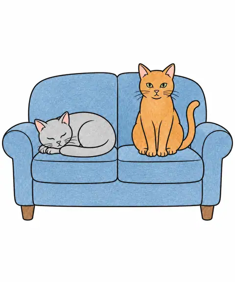 Two Cats on a Sofa color example
