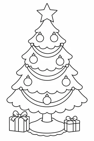 Christmas Tree with Large Ornaments