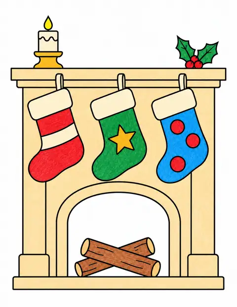 Stockings on a Mantel color example