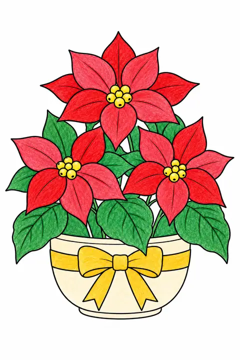 Poinsettia Centerpiece color example