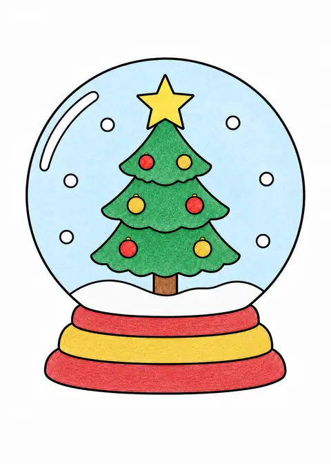 Snow Globe with a Tree color example