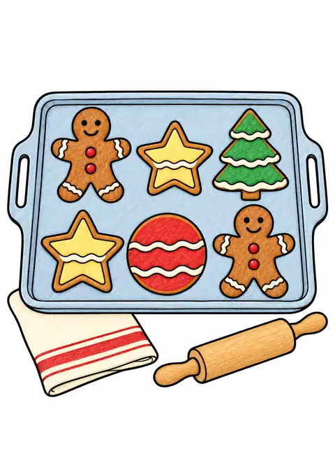 Gingerbread Cookies on a Tray color example