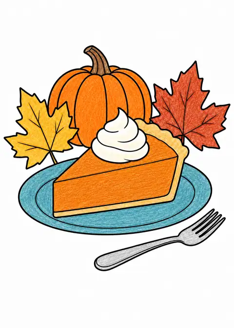 Pumpkin Pie and Fall Leaves color example