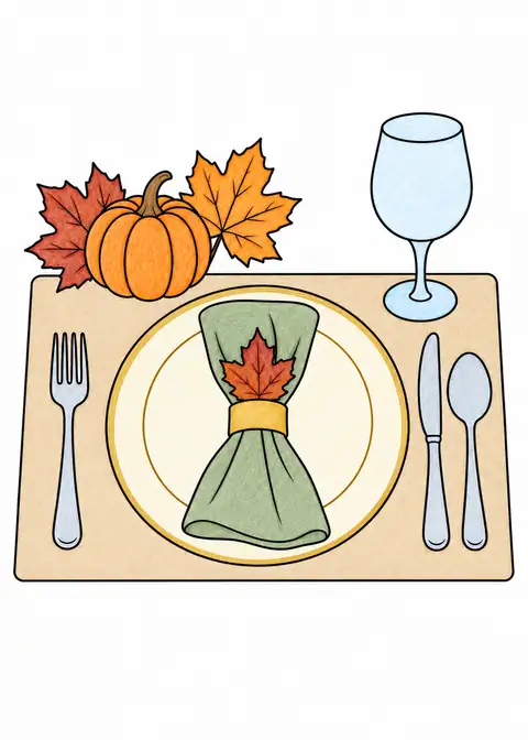 Thanksgiving Table Setting color example