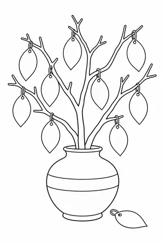 Gratitude Tree with Blank Leaves