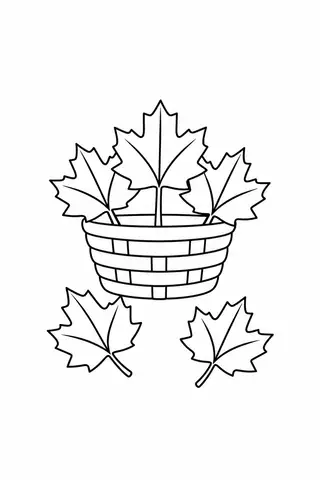 Maple Leaves around a Basket