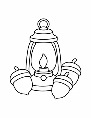 Acorns beside a Lantern