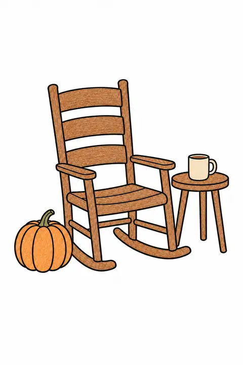 Fall Porch with a Rocking Chair color example