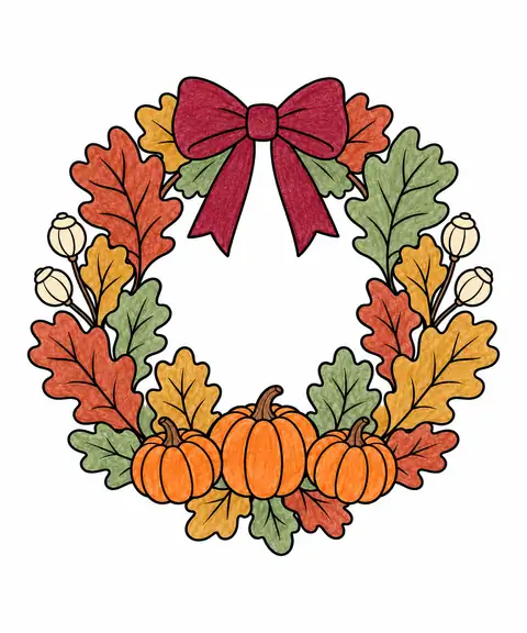 Autumn Harvest Wreath color example