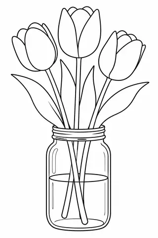 Tulips in a Mason Jar