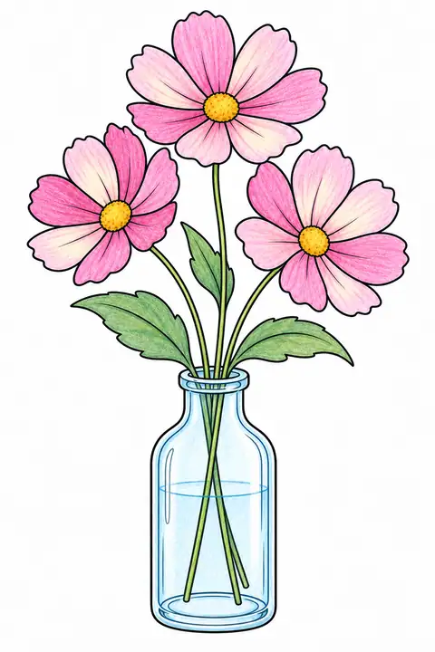 Cosmos in a Glass Bottle color example