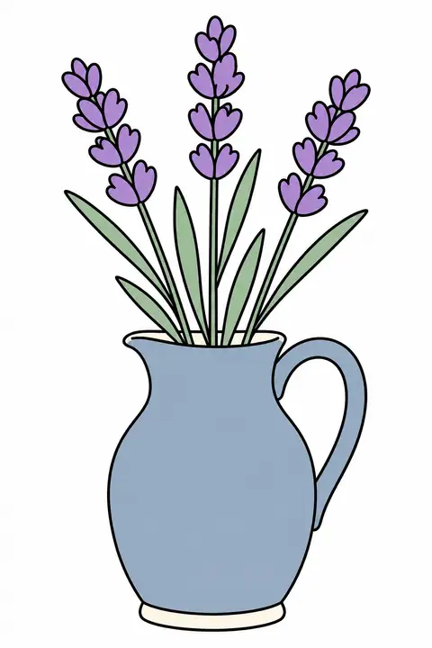 Lavender in a Ceramic Jug color example