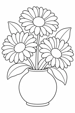 Gerberas in a Round Vase