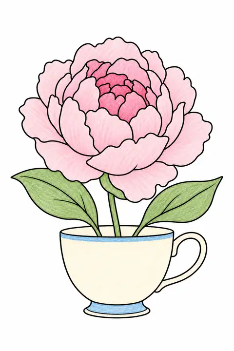 Peony in a Teacup color example