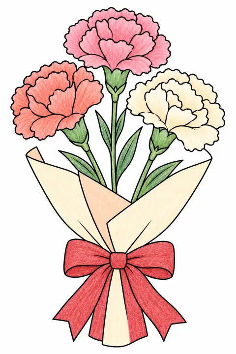 Carnations in a Gift Wrap color example