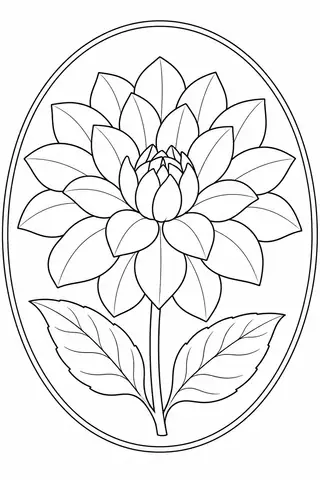 Dahlia in an Oval Frame