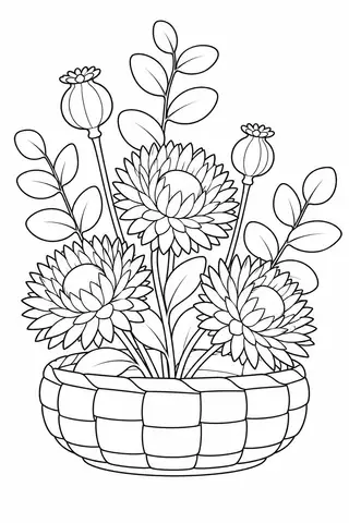 Dried Flowers in a Basket