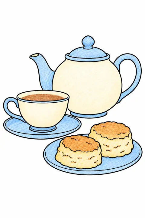 Tea and Scones color example
