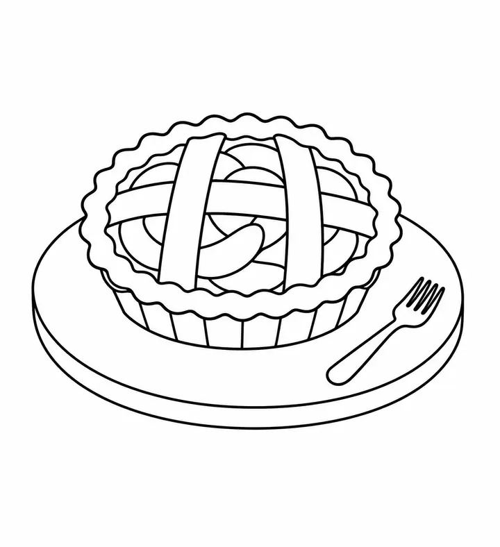 Apple Pie on a Plate line art