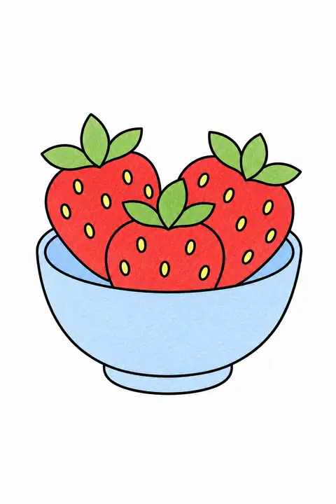 Strawberries in a Bowl color example