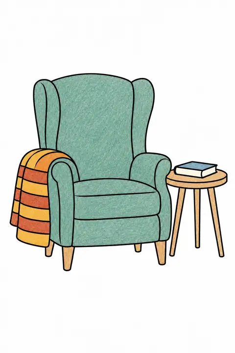 Reading Nook with a Blanket color example