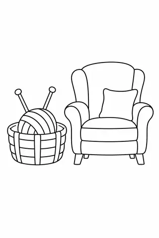 Knitting Basket and Armchair