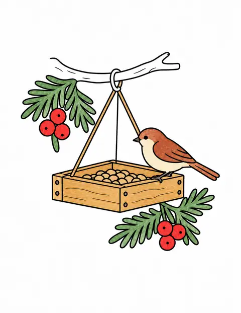 Winter Bird Feeder color example