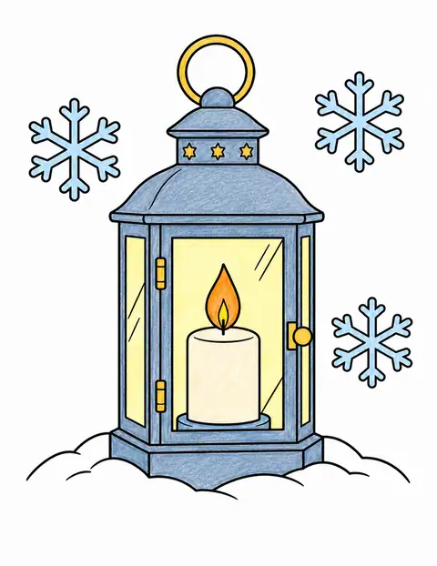 Snowflakes around a Lantern color example