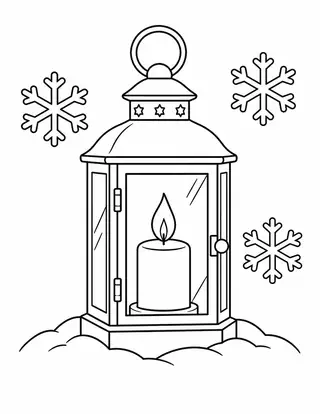 Snowflakes around a Lantern