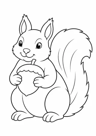 Squirrel Holding an Acorn