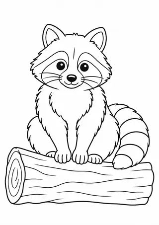 Raccoon Sitting on a Log