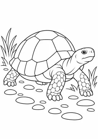 Tortoise on a Pebble Path