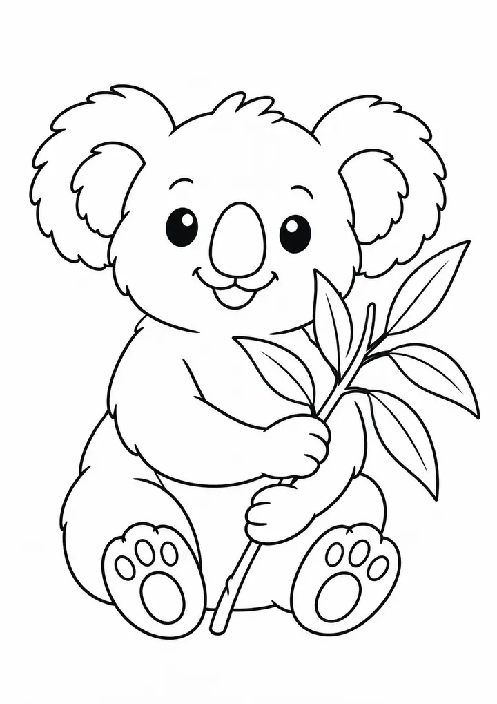 Koala Holding a Branch line art