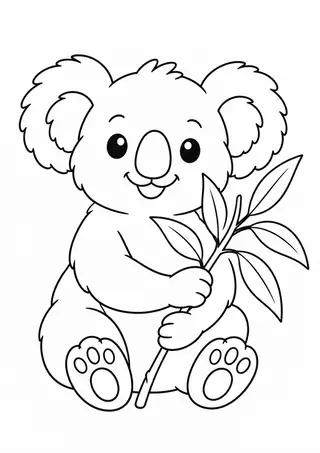 Koala Holding a Branch