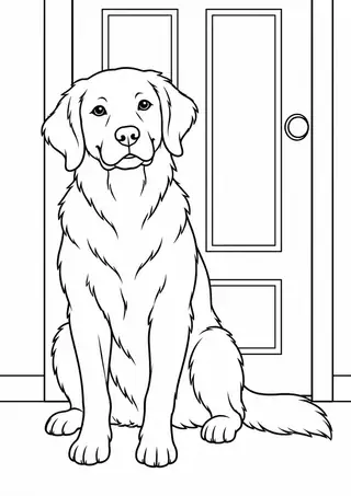 Dog Sitting by a Door