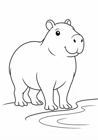 Capybara at the Water's Edge