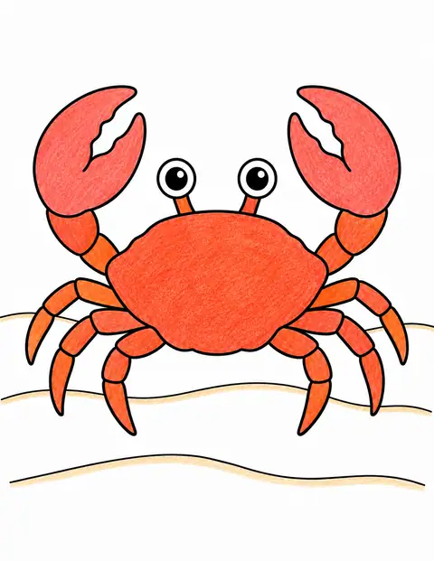 Crab on the Sandy Seabed color example