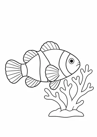 Clownfish beside Coral