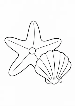 Starfish beside a Shell