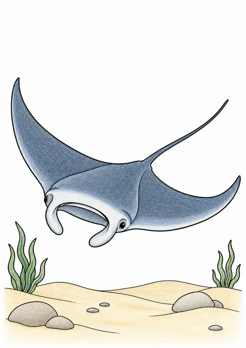 Ray Gliding over Sand color example