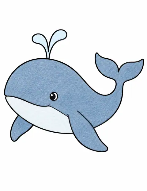 Whale Blowing a Spout color example