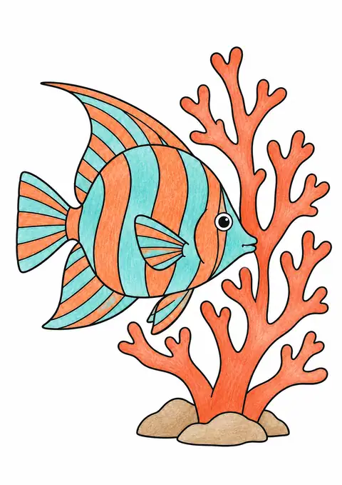 Tropical Fish by Branching Coral color example