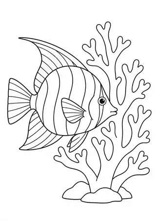 Tropical Fish by Branching Coral