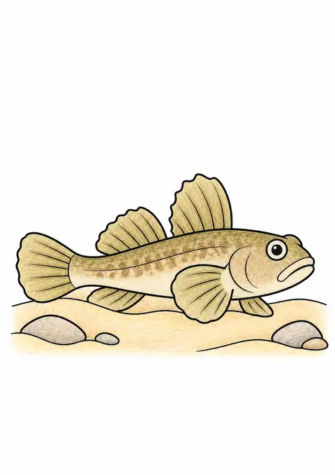 Goby Resting on Sand color example