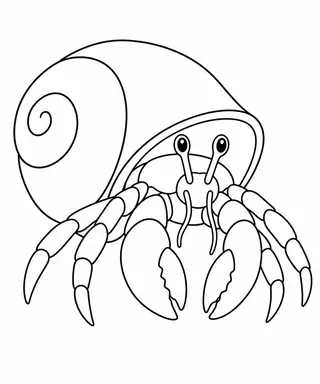 Hermit Crab Emerging from Its Shell