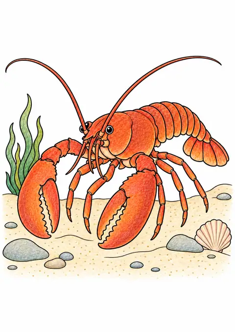 Lobster on the Seabed color example