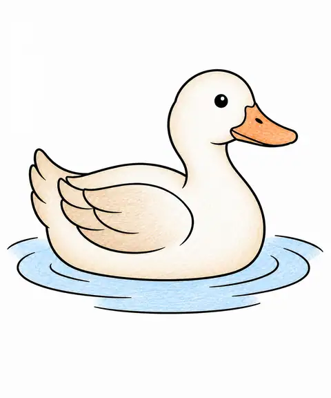 Duck Floating on Water color example