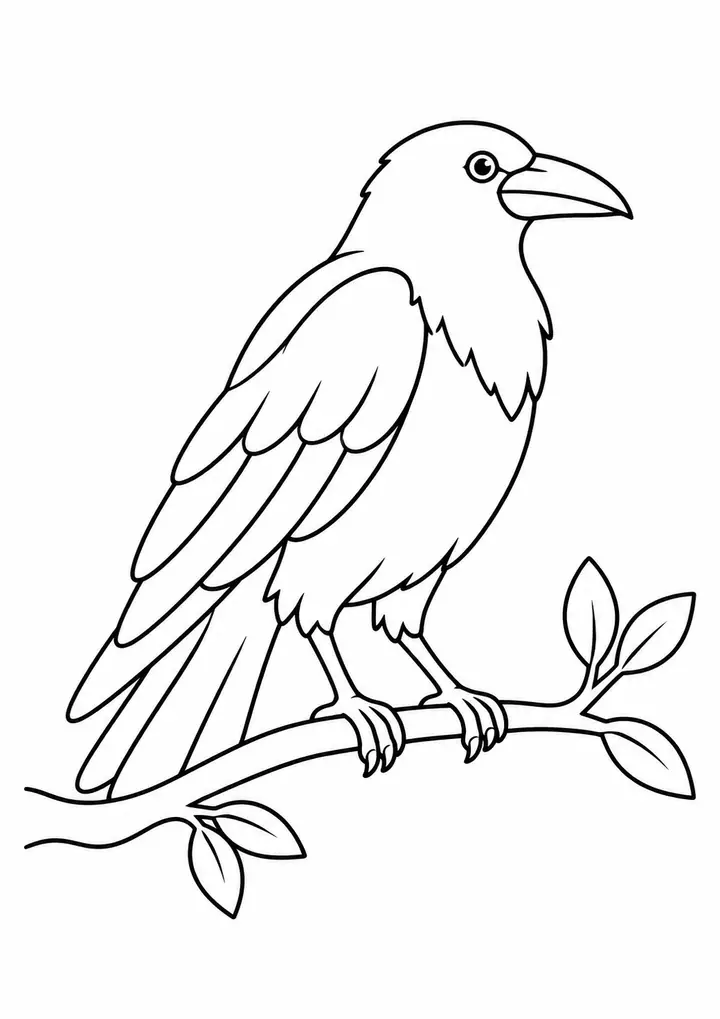 Crow on a Low Branch line art